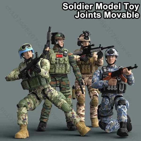 1STK Soldier Model Toy Joints Movable Free Action PVC Model Figure Decoration Boy Military Doll Toys for Boys Christmas Gift X260403