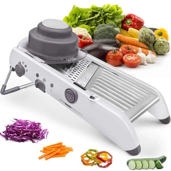 LMETJMA 18 Types Adjustable Mandoline Slicer Stainless Steel Vegetable Julienner Grater Onion Potato Cutter KC0326 260403