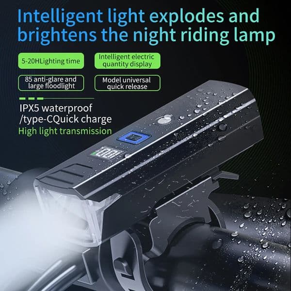 300Lumen Bicycle Light 1500mAh Bike Headlight Power Bank Flashlight Handlebar USB Charging MTB Road Cycling Highlight 260331BJ