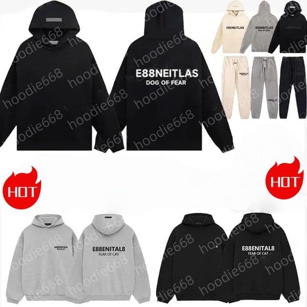 Mens hoodie designer hoodies designer men woman mens clotheshoodie sweatpants 3D silicon letter printed oversize sleeve loose tracksuit fear of quality graphic