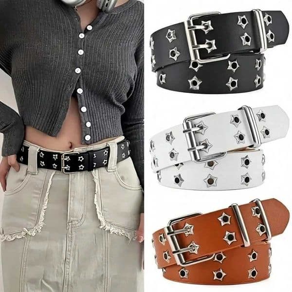Women Hollow Out Punk Style Fashion Belt With Star Hollow Decor Casual Fall Autumn Halloween L260403