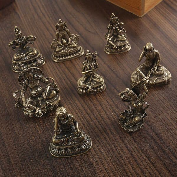 Brass Flying Goddess Statue Thousand-Hand Guanyin Bodhisattva Buddha Statue Pure Copper Metal Craft Ornament T260403