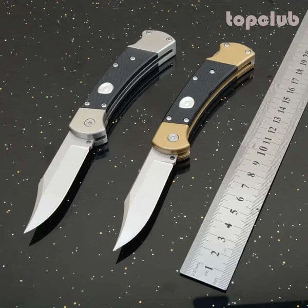 High quality BK112 tactical knife Folding Knife pocket knife knives 2.73 D2 Blade, G10 Handles, Leather Sheath