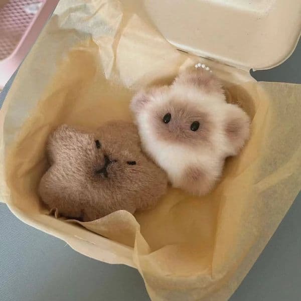 Cartoon Squeeze Capybara Plush Keychain Kawaii Plush Stuffed Soft Siamese Cat Keyring Toys Keyring Squeak Capibara Doll Kids 260401