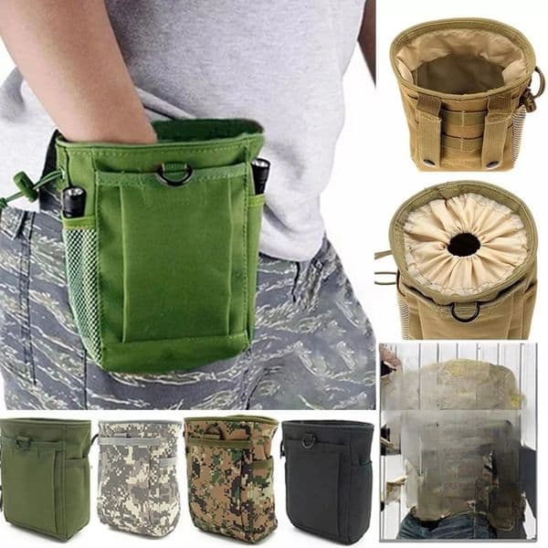 1PC Molle Drawstring Magazine Dump Pouch Adjustable Utility Belt Fanny Hip Holster Bag Outdoor Hunting Accessories 260403