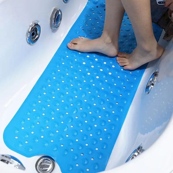 Bathroom Anti-slip Mat Extra Long Non-slip Bathtub Mat PVC Machine Washable Bathtub Mat with Suction Cup and Drainage Holes 260325