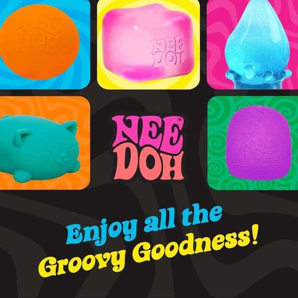 Schylling Super NeeDoh Fuzzball Stress Ball Fidget Toy Huge 4 5 in Diameter Jumbo Squishy Squeezy Fun Colors Assorted 1 Per Pack