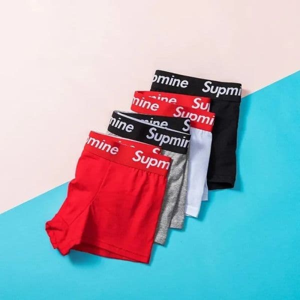 men designer underwear, pure cotton four-corner pants, a fashionable brand with embroidered letters, sporty, breathable and sexy four-corner underwear 5 pieces