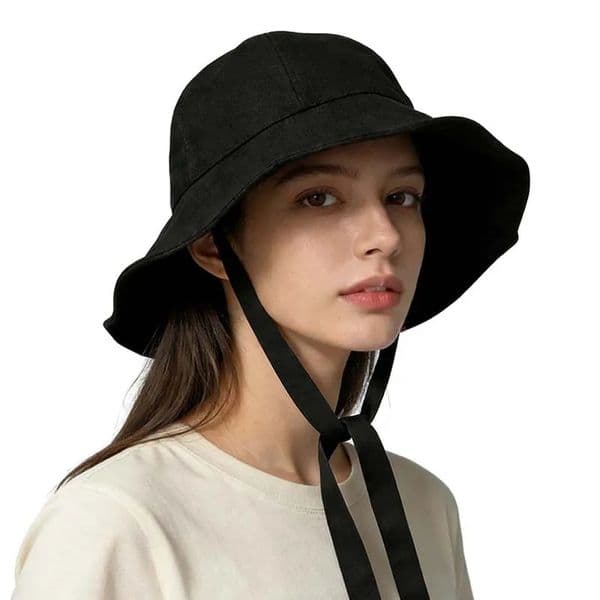 Summer Breathable Linen Dome Bucket Hat Women Japanese Style Bowknot Lace Up Large Brim Sun Shade UV Protection Fisherman 260403