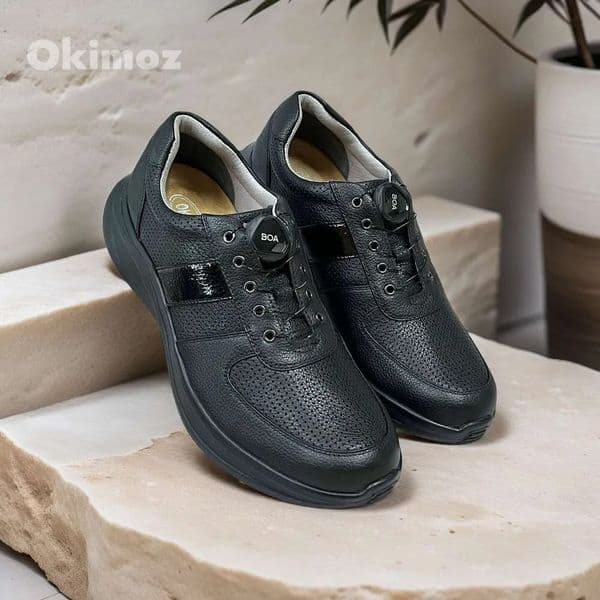 Casual Shoes Running Sneaker Designer Shoes Smartly Styled Men's Work-to-Casual Boots High-Quality Black Leather Laced Footwear from Okimoz