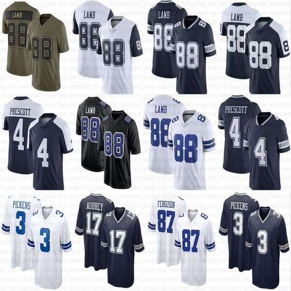 CeeDee Lamb George Pickens Football Jersey DeMarvion Overshown Dak Prescott Rashan Gary Brandon Aubrey Javonte Williams Emmitt Smith DaRon Bland Jake Ferguson