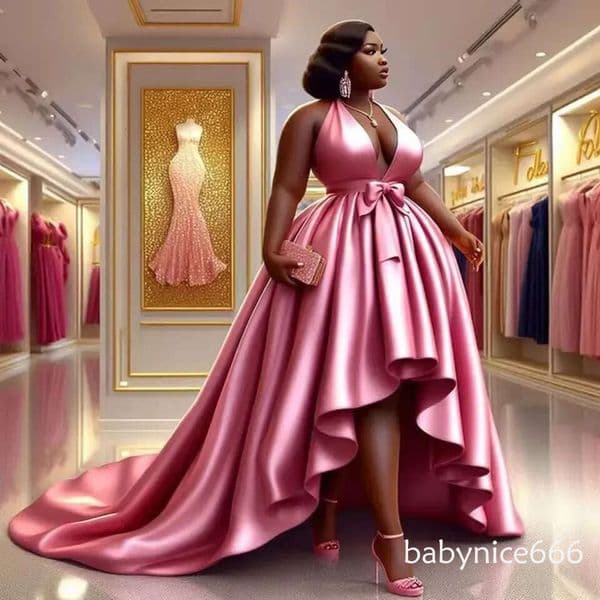 Sexy Pink Prom Formal Dress 2026 Deep V Neck With Bow On Belt High Low Satin Evening Pageant Party Gowns For Birthday Robe De Soriee