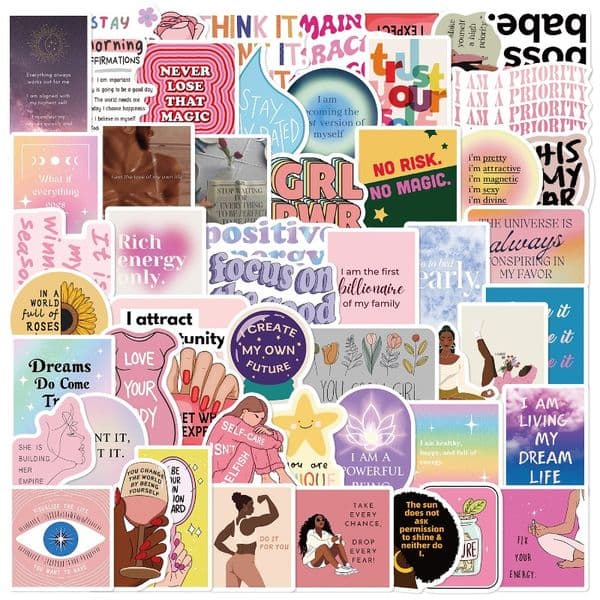 50 Vision Board Graffiti Stickers Decoration DIY Handbook Mobile Phone Case Computer Stationery Waterproof Stickers