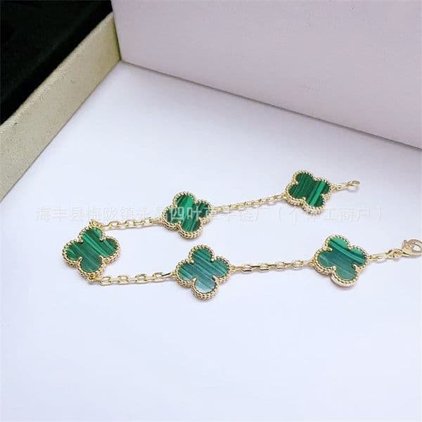 vanly cleeff bracelet V gold version four-leaf clover bracelet five-flower bracelet does not fade as seen on Douyin live stream
