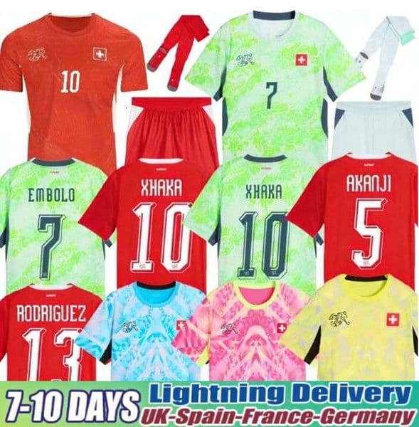 Switzerland Jersey 2026 World Cup National Team Soccer Jerseys 26 27 ELVEDI AKANJI ZAKARIA SOW RIEDER EMBOLO SHAQIRI Home Away Football Shirts Mens Kids Kit