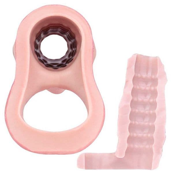 ANOSX Penis Enlargement Extender Condom Realistic Extension Sleeve Reusable Cock Ring Sex Toys For Men