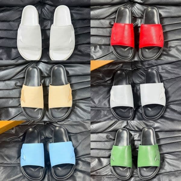 Genuine Leather Printed Slippers Men Shoes Hot Sale Designer Men Thick Soled Comfortable Casual Summer Beach Home Sandals 1063
