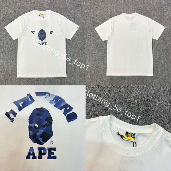 baps Ape Mens Designer Clothes Half Sleeve Tee Top Unisex Camouflage High-End Loose Short Street Hip Hop Sleeve T-Shirt S-XXL 792