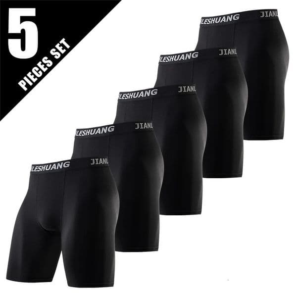 5piece Set Of Mens Classic Black And White Elastic Long Underwear Quick Drying Comfortable Sporty Youth Trend Flat Corner Pants 260331BANJIA