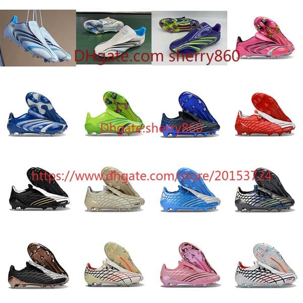 F50 Elite Laceless FG Soccer Shoes Messis Cleats Football Boots Tacos De Futbol Breathable Outdoor Firm Ground