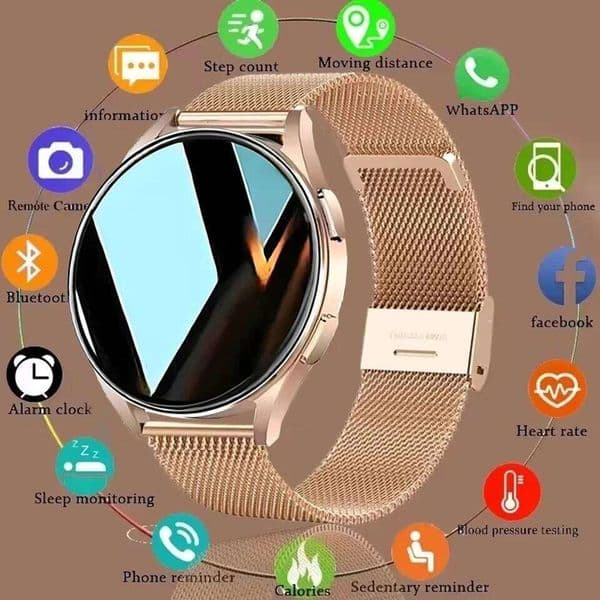 2026 New Smart Watch Women 1.28" Color Screen BT Call Heart Rate Health Monitoring for Watches 6 Pro Update 26Y0403