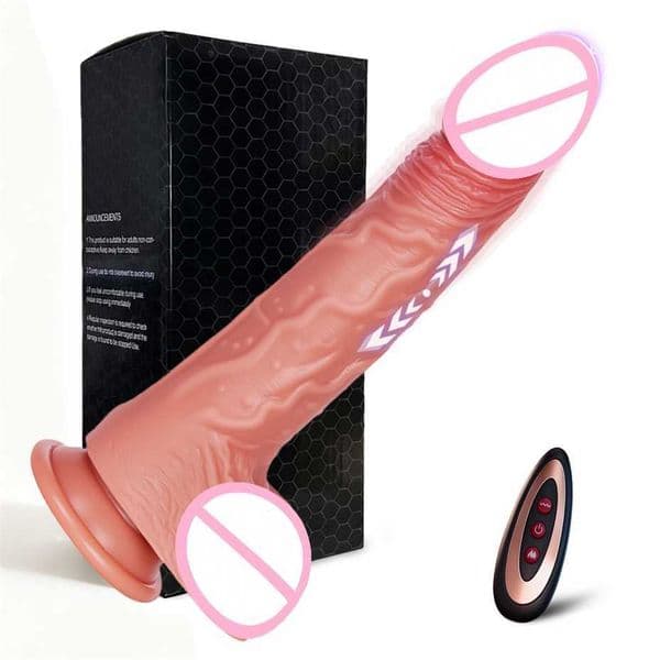 Dildo Heated Retractable Big Penis Wireless Remote Control Vibrator Female G-spot Stimulator Vaginal Massager Sex Toy Women 18
