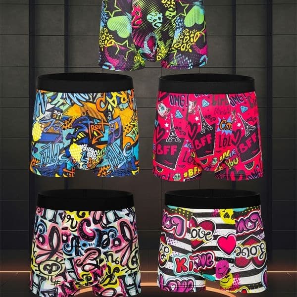 5-pack fashionable mens boxer shorts comfortable soft fashionable printed casual and versatile mens underwear 260402CJBJ