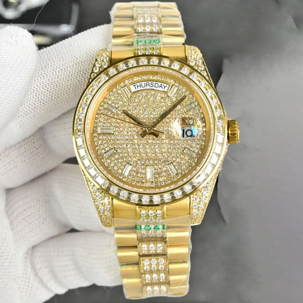 Mens Diamond Watch Designer Watches Automatic Mechanical Movement 41mm Watch Wristwatch Waterproof Stainless Steel 904L Business Men Wristband Fashion Bracelet