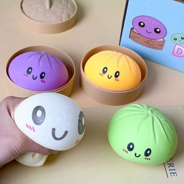 Dumpling Squishy Toy with steamer Box Stress reducing rebound toy Stress Relief Sensory Ball Decompression Toy For Adults Y260515
