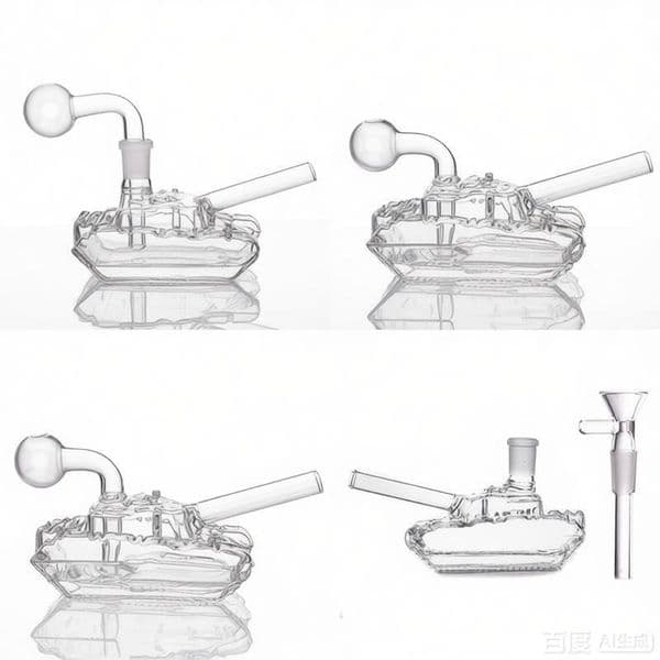 Newest Clear 14mm female Tank Design Glass oil burner pipe Thick heady Portable Water Tobacco Bong Pipe with downstem smoking banger Bowl
