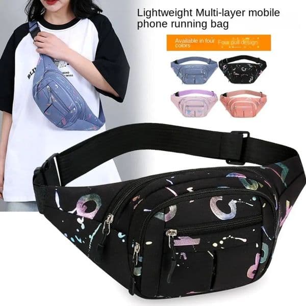Multiple Compartment Sport Waist Bags Multifuntional Running Chest Bag Waterproof Crossbody Stamping Letters 260403