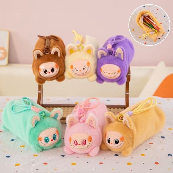 New Cute Cartoon Labub Pen Plush Toy Trendy Makeup Children's Creative Doll Student Storage Bag Gift Wholesale In Stock Free Shipping Fee