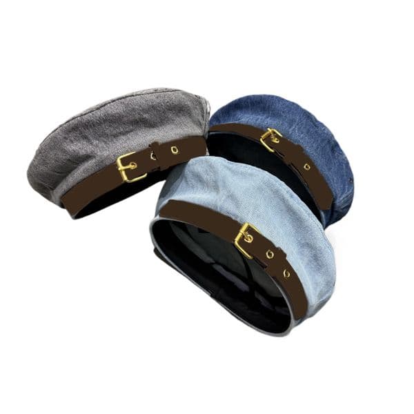 Cowboy Designer Beret for Women Luxury Leather Strap Cap Fashion Casquette Hat Travel Fashion Accessories