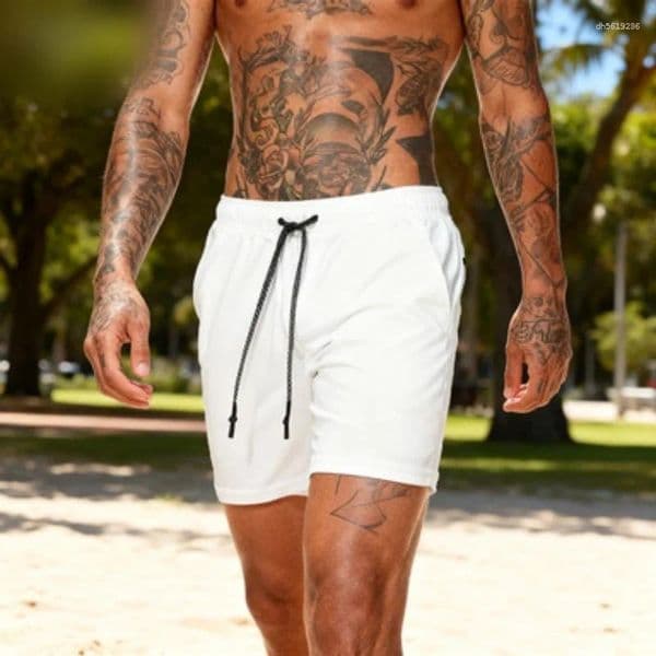 Men's Shorts 2026 Casual Double-layer Gym Exercise Multi-functional Training Fast Drying Jogging Pants Towel M-3XL