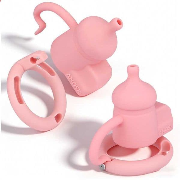 ANOSX Silicone Chastity Cage Adult Game Penis Sissy Belt With Urethra Hole BDSM Cock Ring Gay Sex Toys For Men