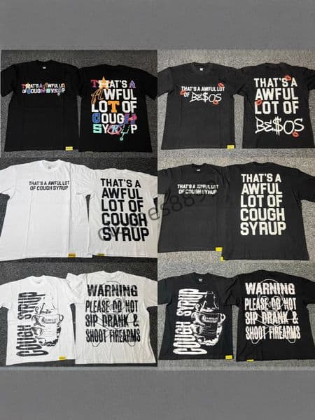 Mens T Shirts 25 High Quality THATS A AWFUL LOT OF COUGH SYRUP Cotton Crew Neck T-Shirt Short Sleeve A1