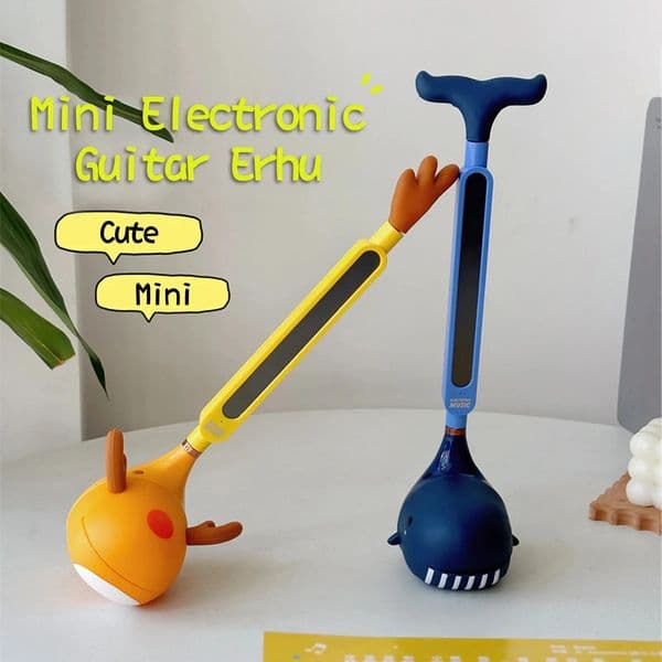 Electronic Erhu Adorable Mini Guitar Erhu Cute Cartoon Shape Music Synthesizer Kids Children Early Educational Learning Fun Gif 260331