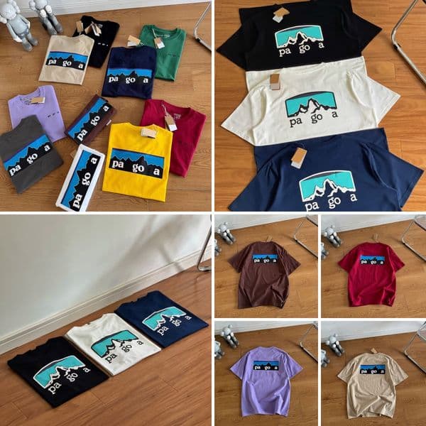 Men's T Shirts Designer Short-sleeved American Retro Mountaineering Outdoor Round Neck T-shirt Mountain Print Bottoming Shirt Size S-XL