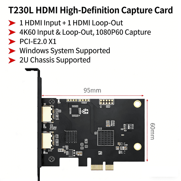HD 1080P60 HDMI Video Capture Device for PC Gaming Streaming