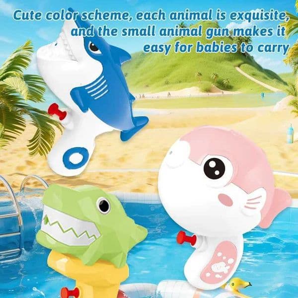 Summer Cartoon Dolphin Shark Water Gun Toys Children Beach Swimming Pool Shower Interaction Games Water Gun Toys Boys Girls Gift X260403