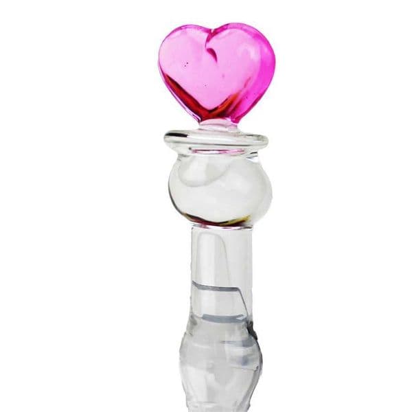 Pink Heart Glass Butt Plug Wand Sensual Sex Toy Explore Ass Play Vagina Women Man Stimulate Orgasmic Lesbian BackDoor Love Game