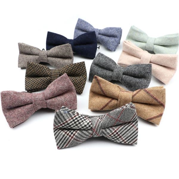 High Quality Mens Wool Cotton Adjustable Bow Tie Cravats Wedding Business Butterfly Solid Plaid Bowtie Clothing Accessories 260403