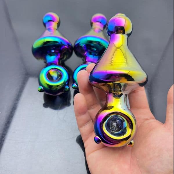 Glass hookah Pipes bongs Oil Burner Smoking Pipes Hot selling electroplated colored flywheel glass smoking set