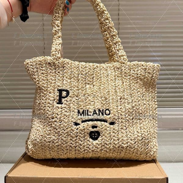 2025 Straw bag Luxury triangle handbags designer tote bags for womens weave Raffias top handle beach bag shopper weekender clutch mens fashion Crossbody