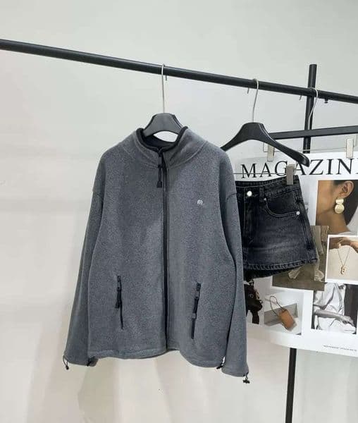 Muily style coat wool fashionable drawstring men's winter overcoat sweatshirt designer jacket Fashion Double Zipper womens coat tracksuit women