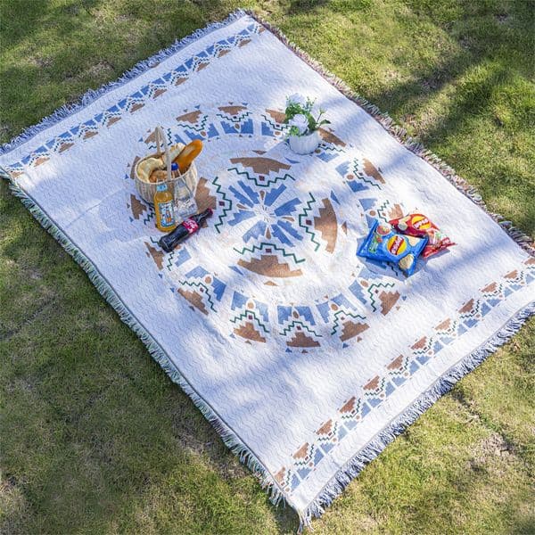 Free Shipping High Value Boho Mandala Tassel Picnic Blanket Multiuse Sofa Throw Outdoor Beach Mat