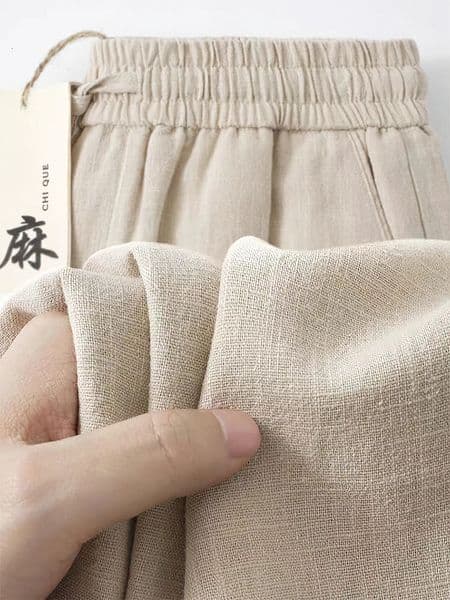 Straight Casual Cotton Linen Pants Men Wide Leg Lightweight Baggy Cotton Sweatpants Male Sport Jogger Straight Work Trousers 260403