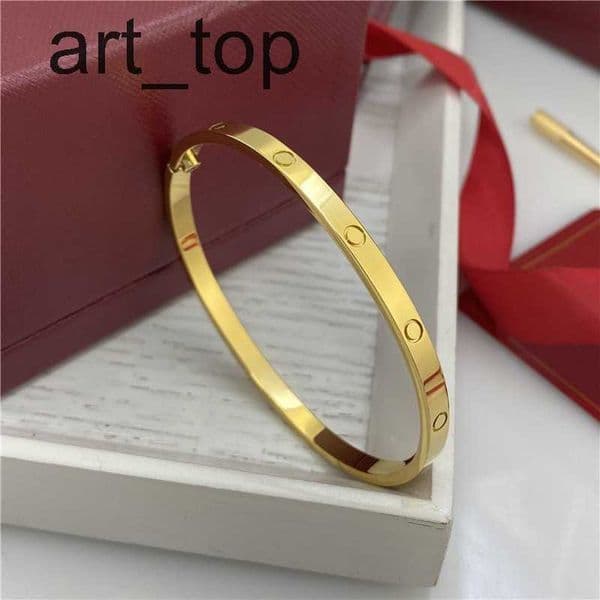 4MM Screw narrow Designer Classic Bangle 18K Gold Plated Titanium Steel Diamond for Women Men Bracelets Silver luxury Jewelry