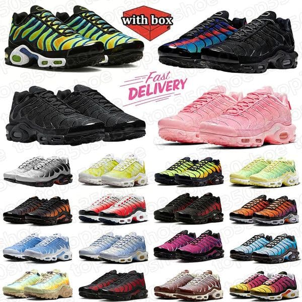 hot free shipping tnss men tn plus designer running shoes tns Lisboa Utility Triple Black White Unity Greedy Hyper Blue trainers sports sneakers chaussure with box
