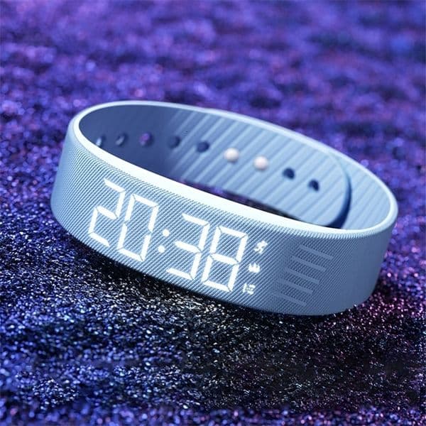 LED Digital Alarm Clock Watch Adjustable Snooze-proof Alarm Bracelet with Running Pedometer Waterproof Vibrating Alarm 260324ww